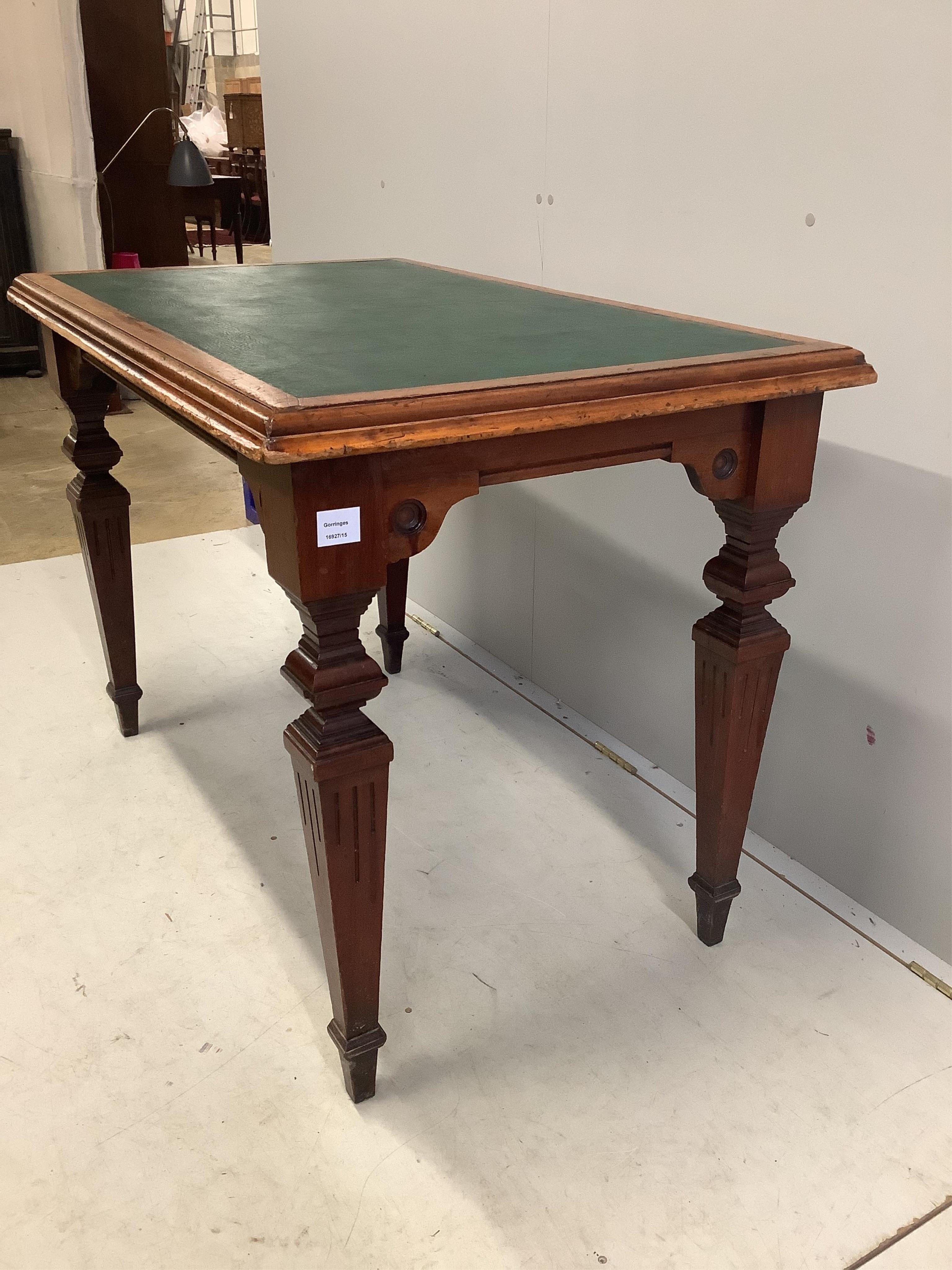 A Victorian writing table from The Royal College of Surgeons, width 112cm, depth 68cm, height 79cm. Condition - fair